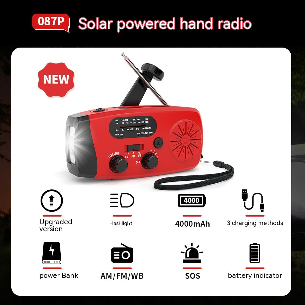 Multi Functional Solar Powered Portable Emergency Radio