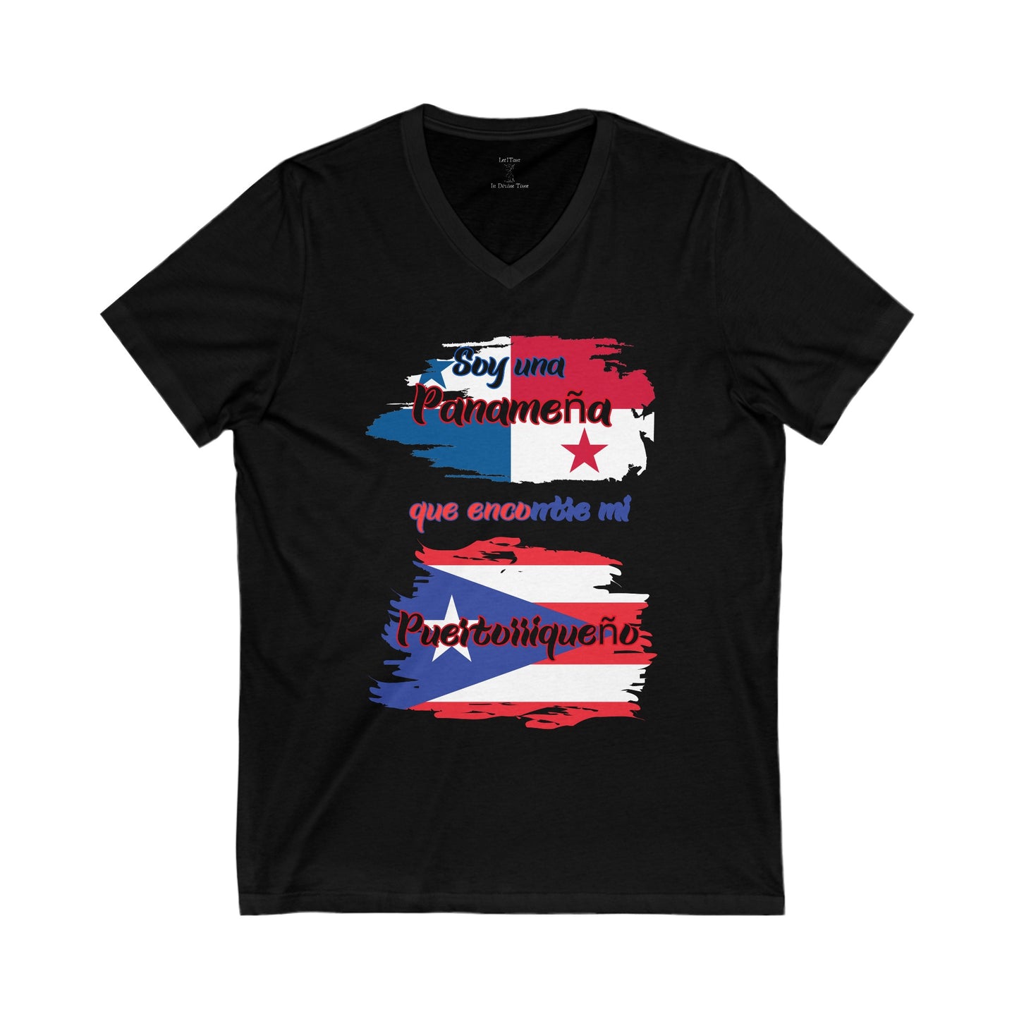 Soy una Panameña que encontré mi Puertorriqueño Short Sleeve V-Neck Tee